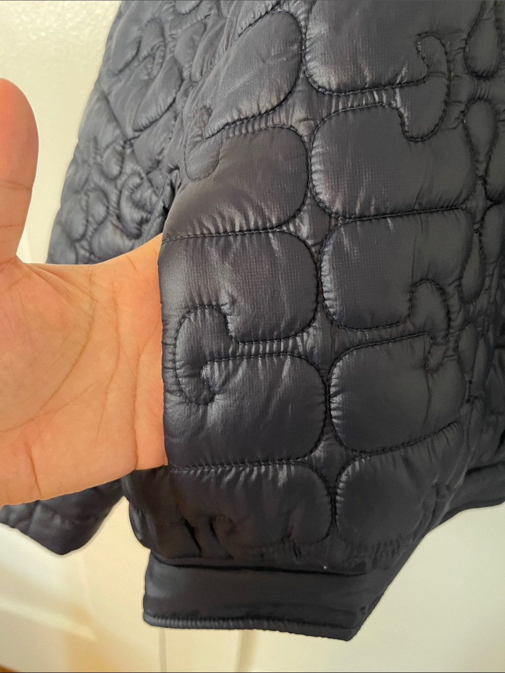Ganni Quilted Cropped Puffer Jacket - Navy - Picture 15 of 16